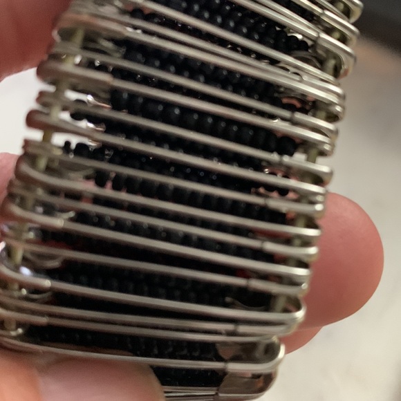 Safety Pin Stretch Watch Black and Silver - Picture 8 of 11